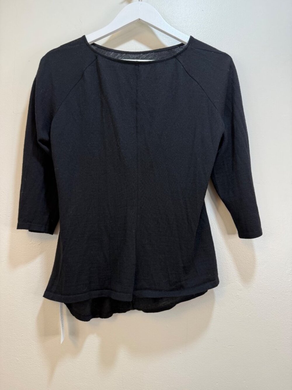 Lafayette 148 Boatneck 3/4 Sleeve Lagenlook Ruched Wool Blend Top LG - Picture 7 of 9